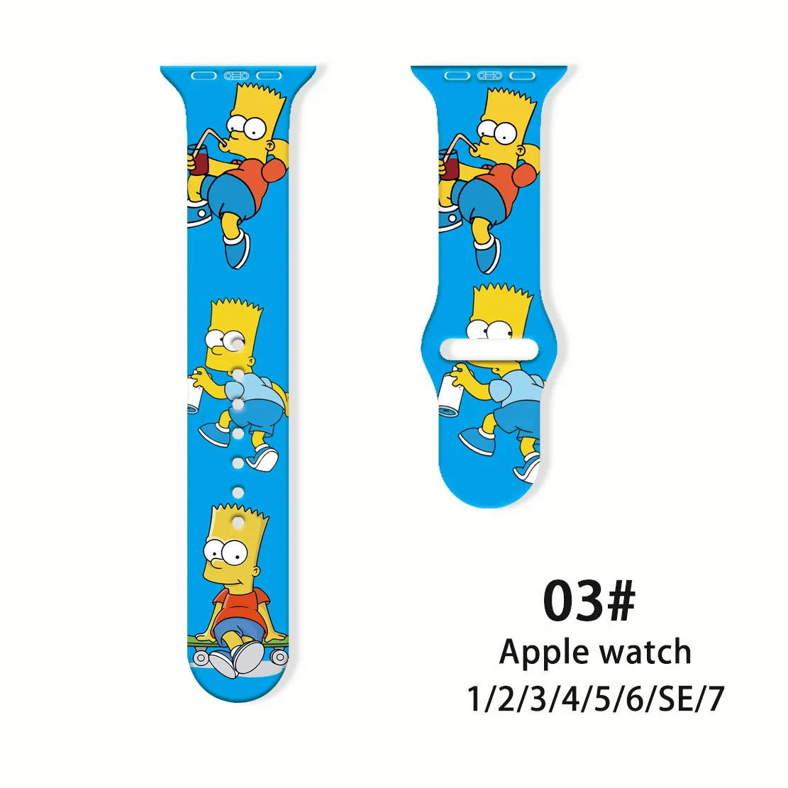 Correa de silicona de dibujos animados Simpson para Apple Watch, pulsera de 41mm, 45mm, 44mm, 42mm, 40mm, 38mm para iWatch SE 7 6 5 4 3 2 1