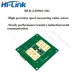 Módulo de radar de velocidad hlk-ld306s 24G, 70mA, monitoreo de velocidad del vehículo, RS485, comunicación serial de 1 km/h, detección de 150m, envío gratis