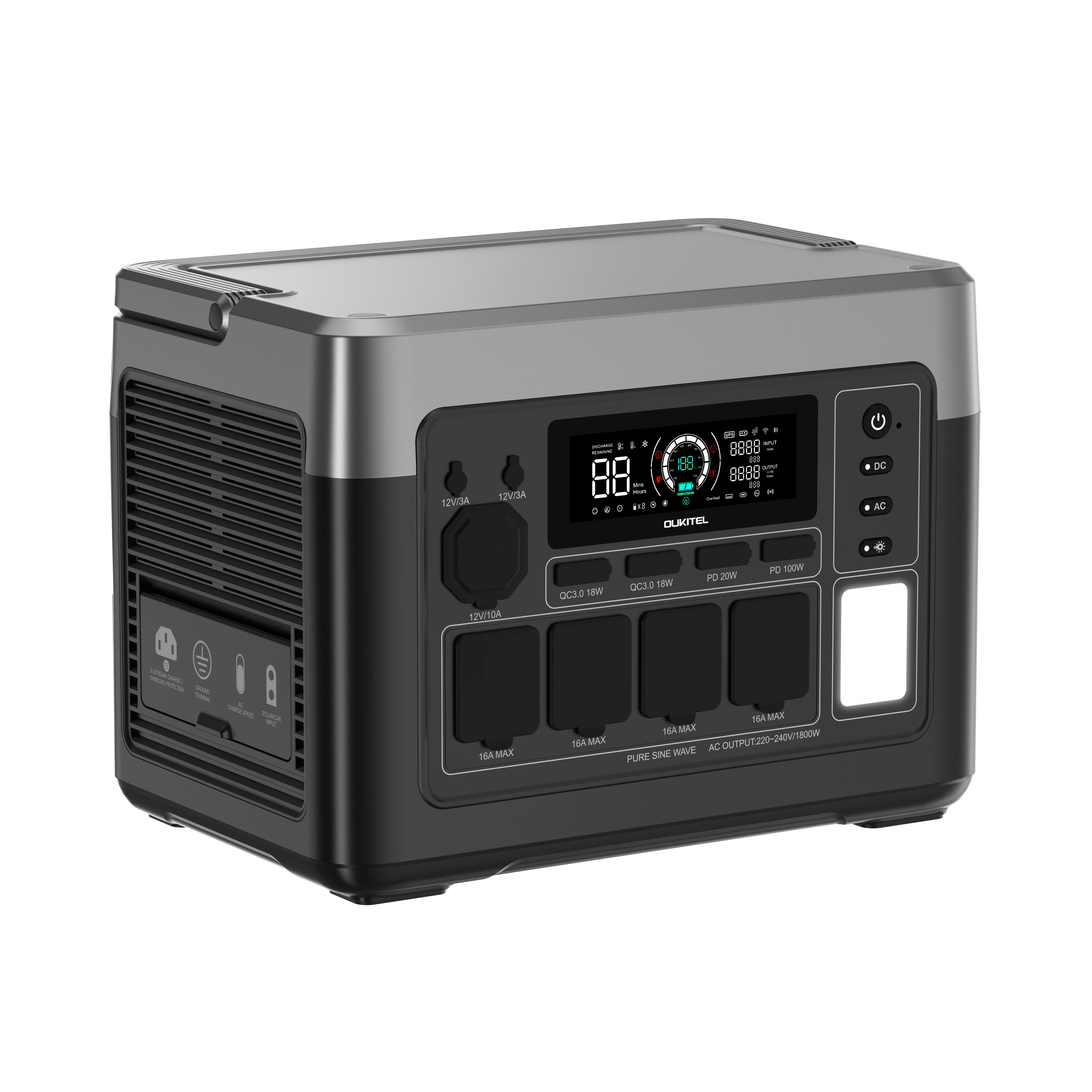 

Silent Portable Generator 1536Wh 1800W Outdoor Power Supply Power Station With APP, WIFI, Bluetooth, Fast Charging