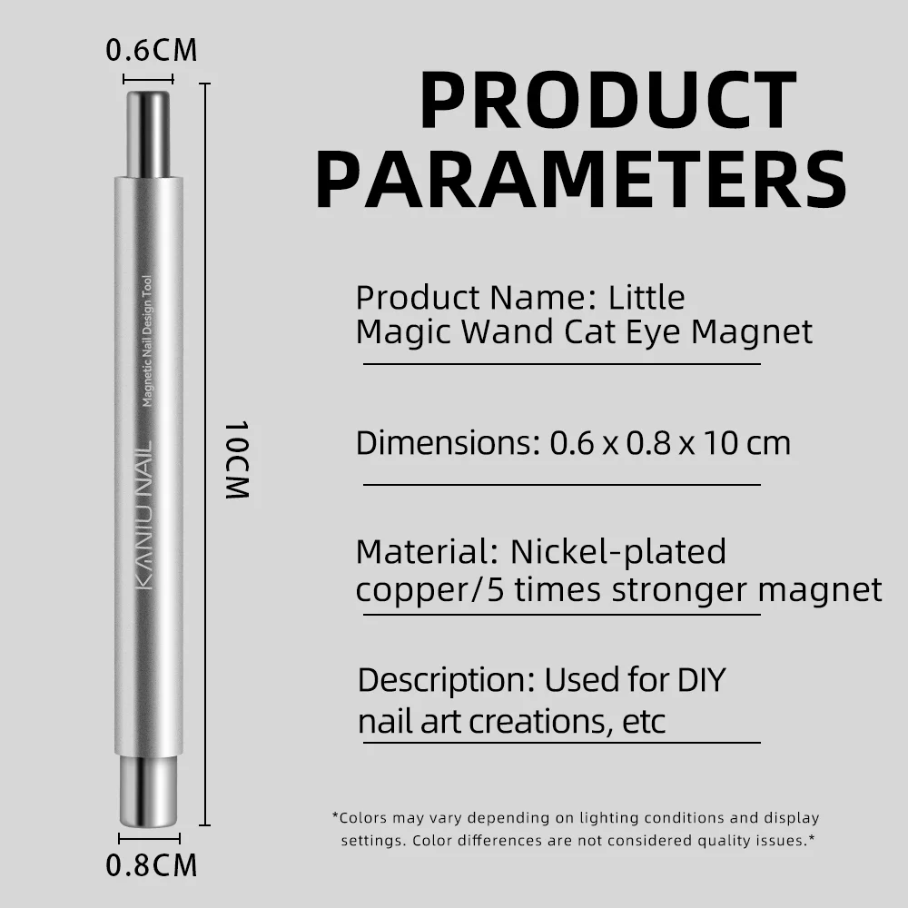 Double Head Cat Eye Magnet Stick Gold Silver Cylindrical Nail Art Tool for UV/LED Gel Polish,Manicure Design Magic Wand