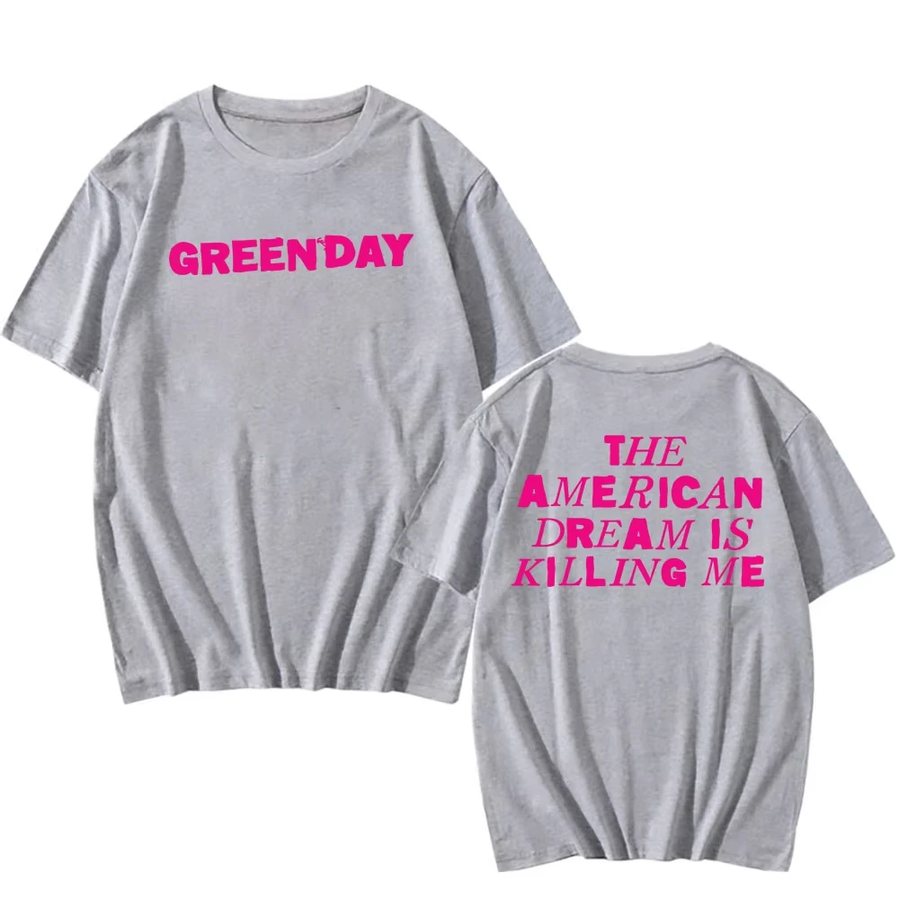 SAVIORS الحلم الأمريكي يقتلني تي شيرت روك باند اليوم الأخضر التي شيرت القطن الصيف قصيرة الأكمام تي شيرت الرجال الملابس