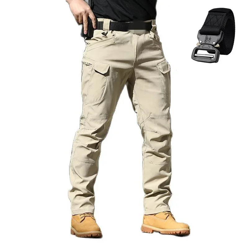 IX7 IX9 Unique Special Forces Fans Overalls Stretch Breathable Tactical Pants Multi Pocket Front Zipper Outdoor Casual Pants