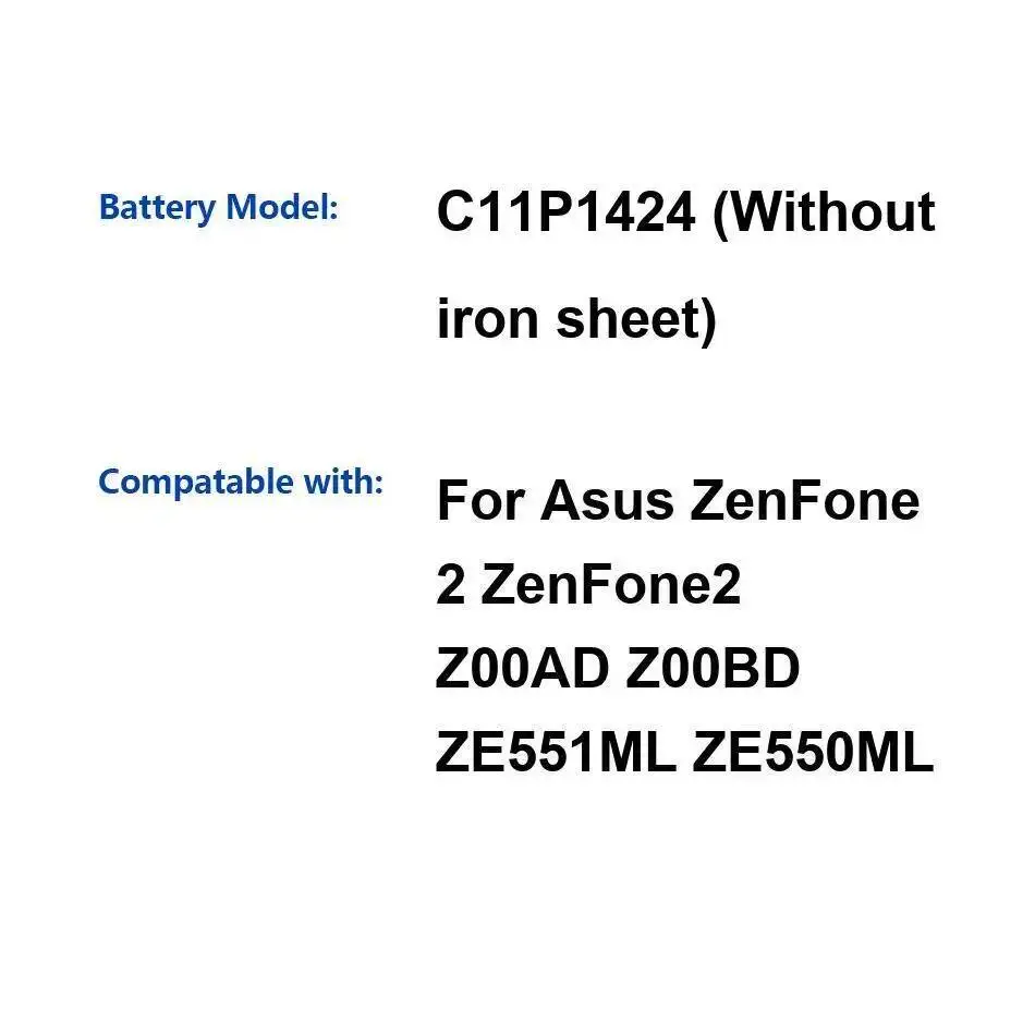 

Аккумулятор мобильного телефона C11P1424 без железного листа 3000 мАч для Asus Zenfone 2 Zenfone2 Z00AD Z00BD ZE551ML ZE550ML