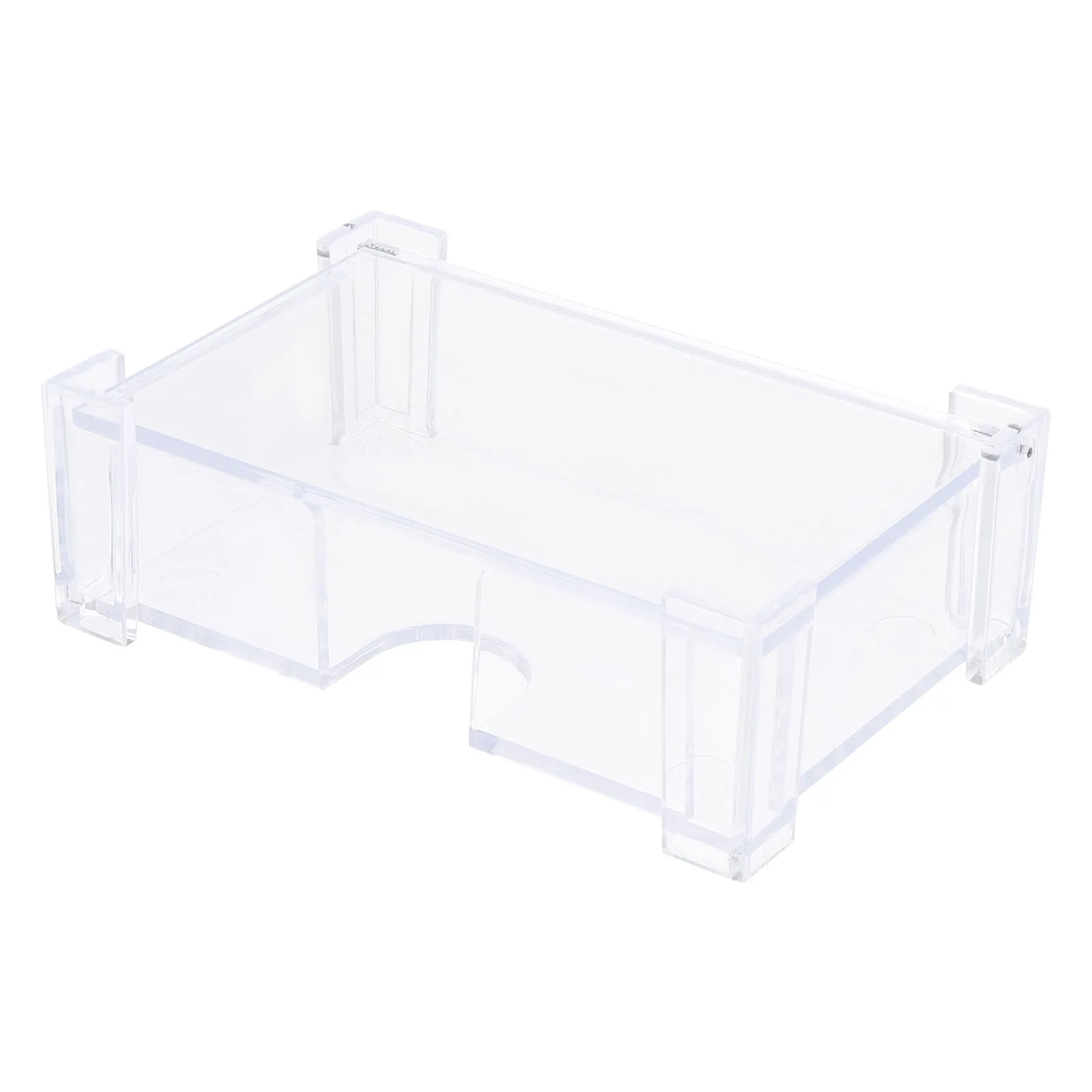 

2pcs Flip Business Box Acrylic Holder Storage Case Office Acrylic Business Card Stand Supplies Desktop Organizer