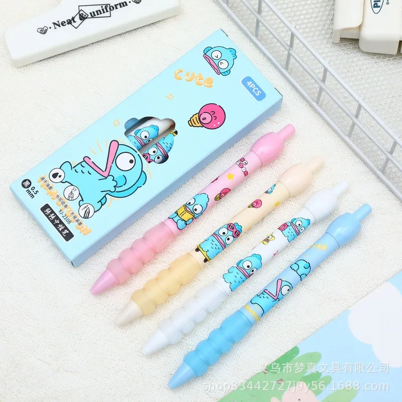 4 шт. Sanrio Hangyodon NGel Pen Kawaii Студенческие канцелярские принадлежности Школьные принадлежности ST 0,5 Черный мультяшный патч-ручка Ручка для подписи Подарок