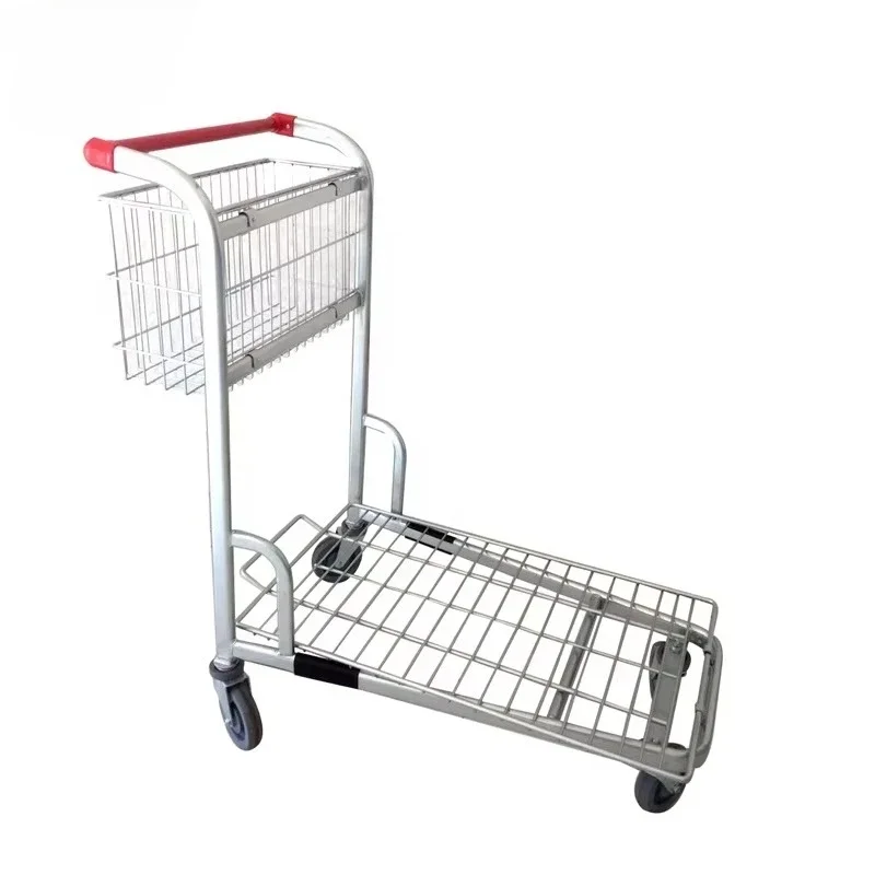 

Hot Sale Flat Stainless Steel Airport Luggage Truck