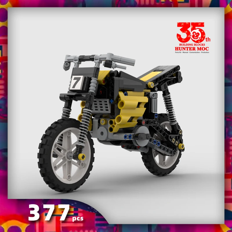 

htmoc High-tech Constructor Motorcycle Building Blocks City Motocross Locomotive Bricks Kids Dirt Bike Toys Set