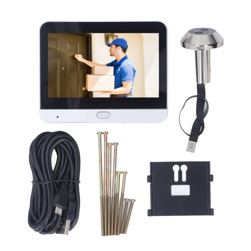 Wireless Video Doorbell Camera 3MP 1080p PIR Motion Detection Smart Security Camera With 4.3inch Screen