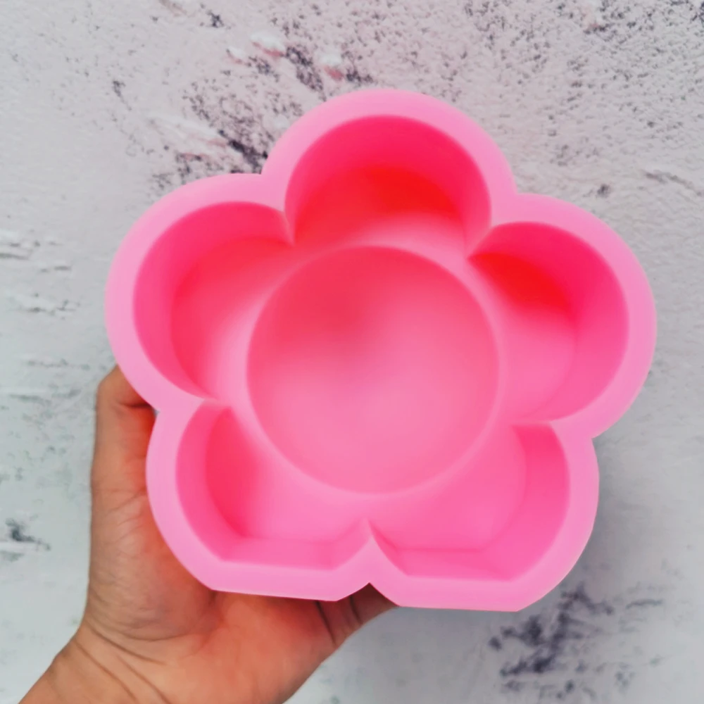 Pastel Flower Shaped Silicone Candles Mold Floral Petal Daisy Pillar Unique Soy Wax Candle Art Gift