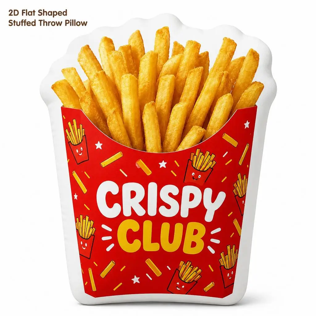 Snack Time Fries Plush Pillow Cushion Irregular Stuffed Throw Pillow Home Decor Gift Sofa Bed