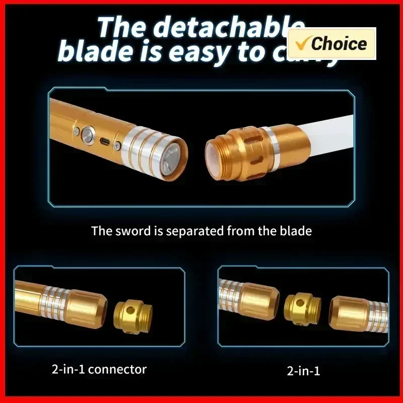 NR-Upgraded Version Gravity Sensing Lightsaber 2 in 1 7-color Metal Laser Sword Rechargeable Toy Party Glow Swords