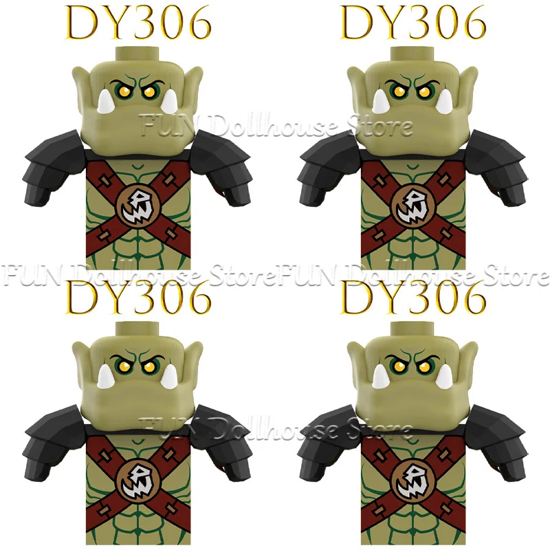 Mittelalterliche Militärische Ork Soldat Action-figuren Bausteine Skelett Krieger Arme Ninja Schwert Schild Montieren Modell Ziegel Spielzeug