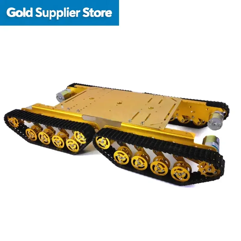 Intelligent Car 4 Driver 37 Motor Robot Gold Silver 150rpm TS500 Tracked Shock Absorption Tank Plastic Chassis
