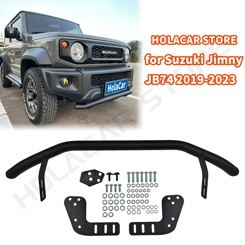 Osłona zderzaka przedniego chronić stal dekoracyjną dla Suzuki Jimny JB64 JB74 2019 2020 2021 2022 2023 Jimny akcesoria przedni zderzak