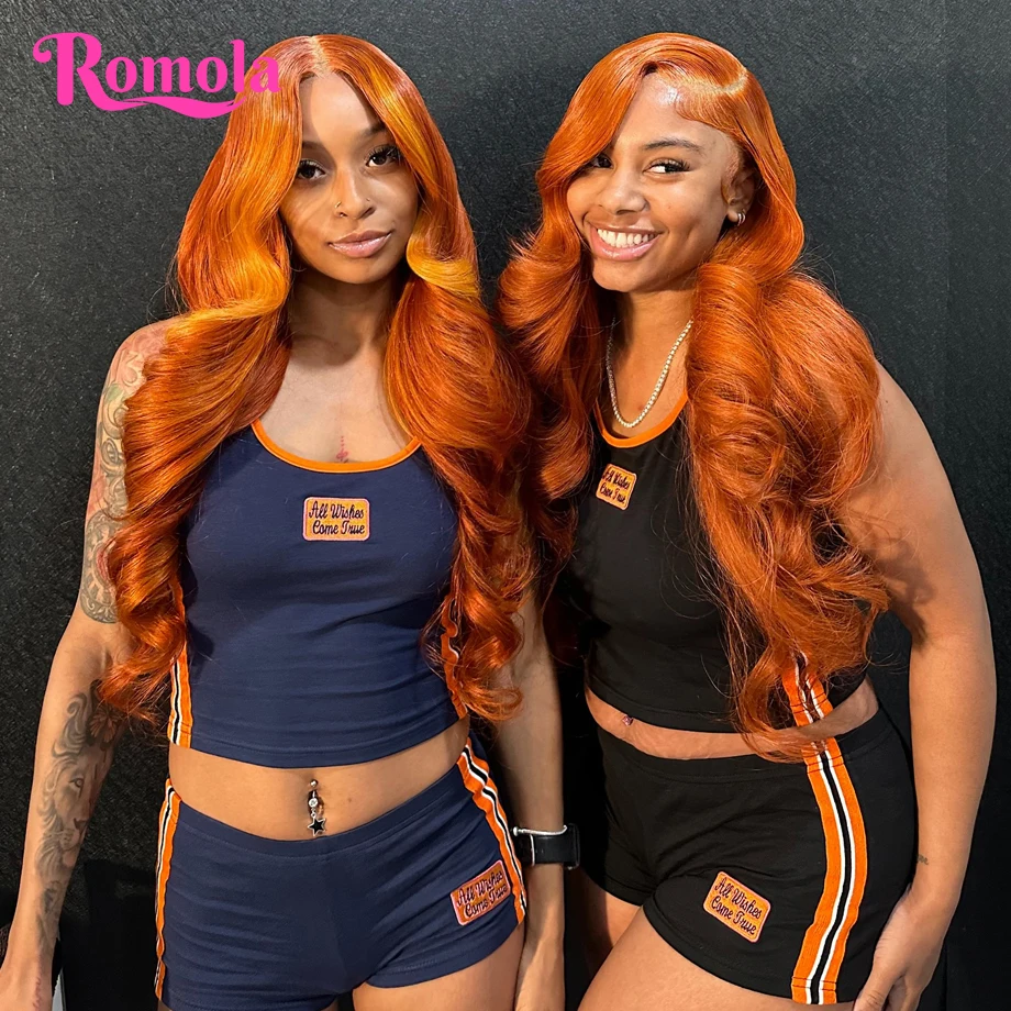 Ginger Lace Front Wig Human Hair 13x6 Hd Lace Frontal Wig Body Wave Human Hair Wigs 30 Inch 13x4 Orange Ginger Human Hair Wig