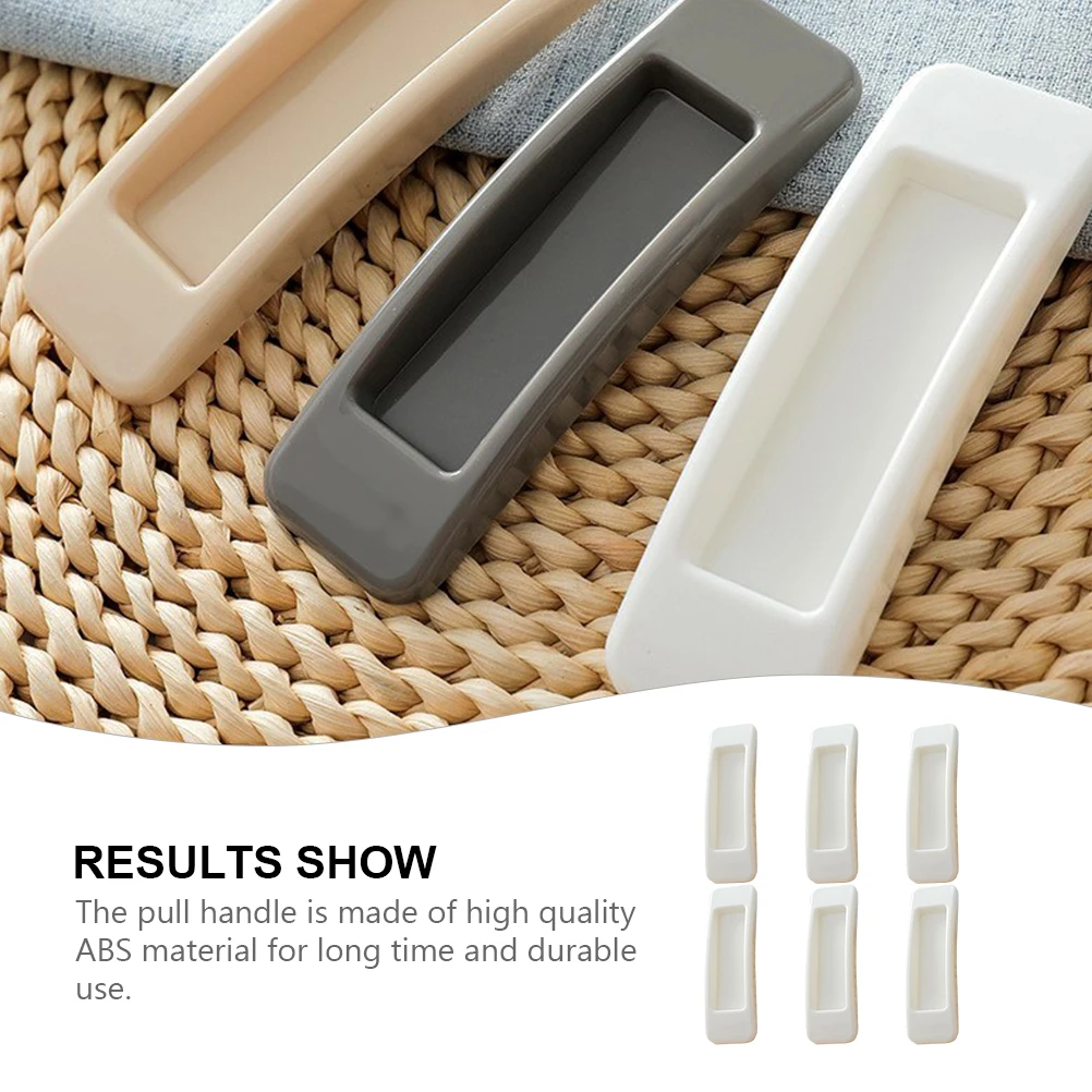 

6pcs ABS Material Door Pull H les White Color Easy Installation for Cabinet Drawer Wardrobe Furniture Replacement