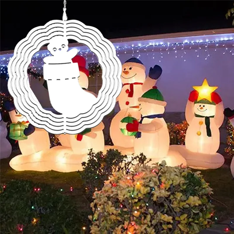 

ABFS, 6 упаковок, 8-дюймовые сублимационные заготовки для ветровых спинщиков, рождественские носки, ветровые блесны, подвесные ветровые блесны для наружного сада, прочные