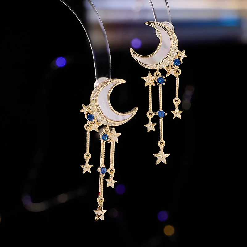 

sweet moon star earrings for women