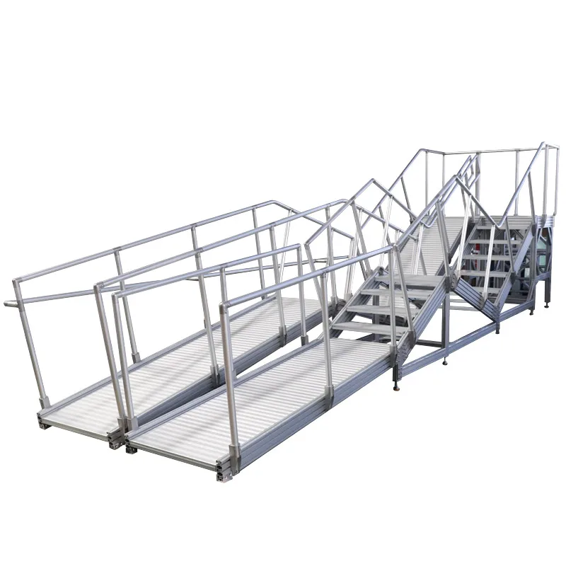 For LANGLE Aluminium Platform Stairs Portable Railway Headline Maintenance Platform Industry equipment platform