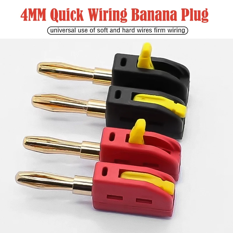 32A 4mmPortable  Banana Plug Solderless Quick Connect High Current Gold-Plated Banana Connectors Audio Copper Speakers Amplifie