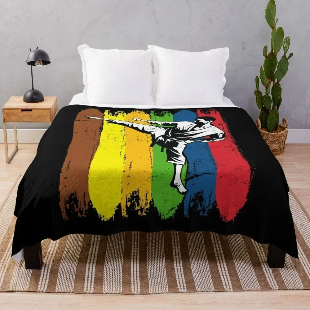 

Karate fighter karate Throw Blanket Warm Napping Blanket for Office Couch Bed