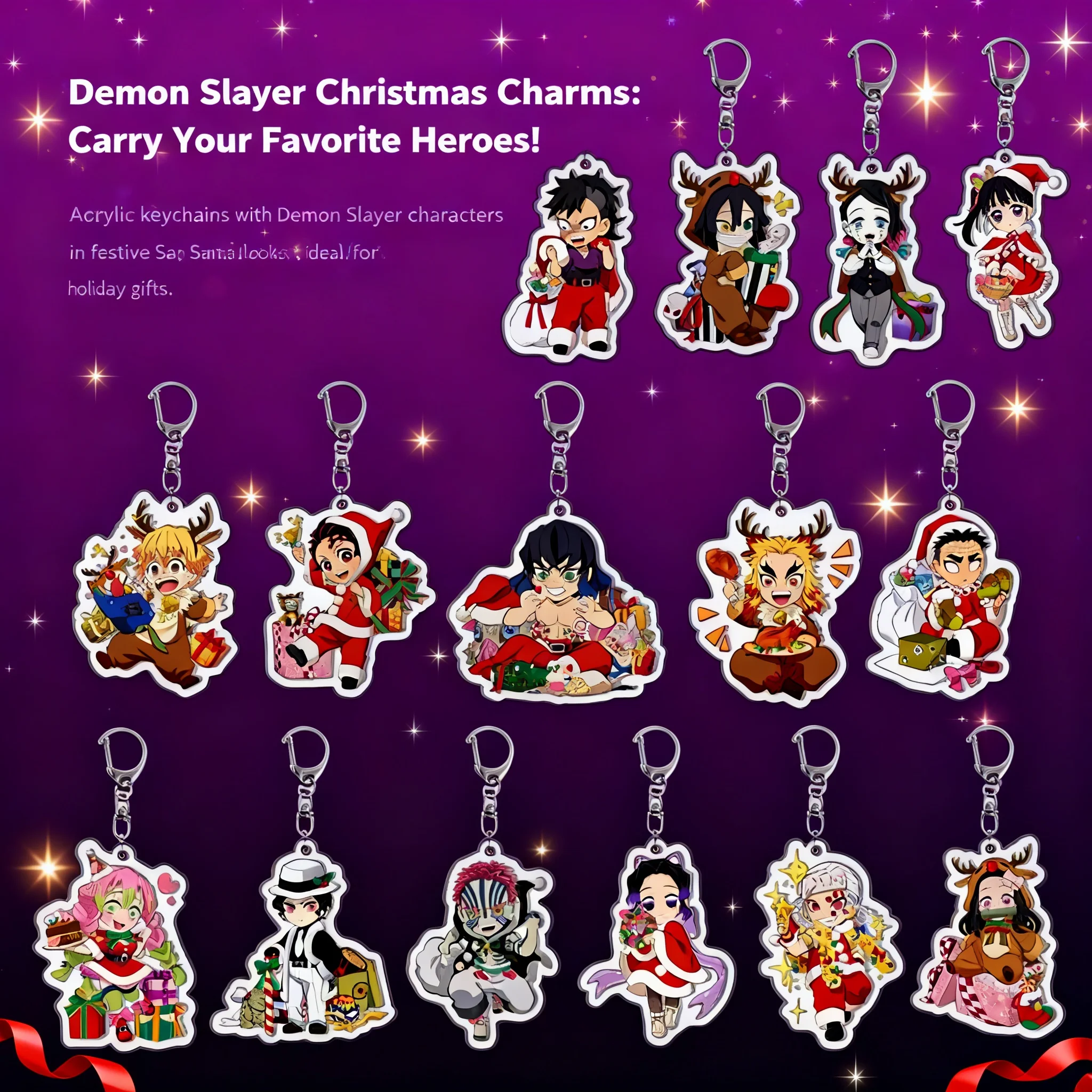 

Акриловый брелок-подвеска Demon Slayer Kimetsu no Yaiba Танджиро Незуко, аниме-мерч, готовый к отправке за рубеж