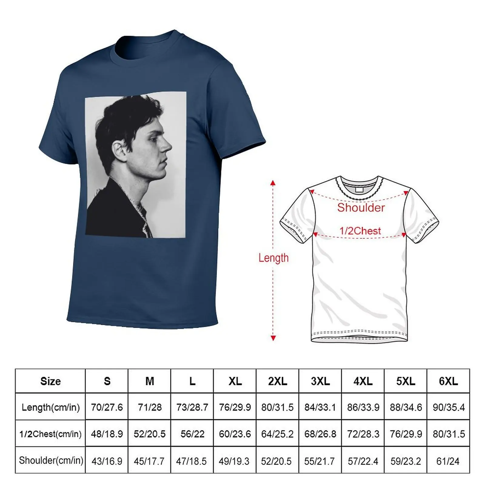 Evan Peters T-Shirt t shirts for man cotton mens graphic t shirts T-Shirt