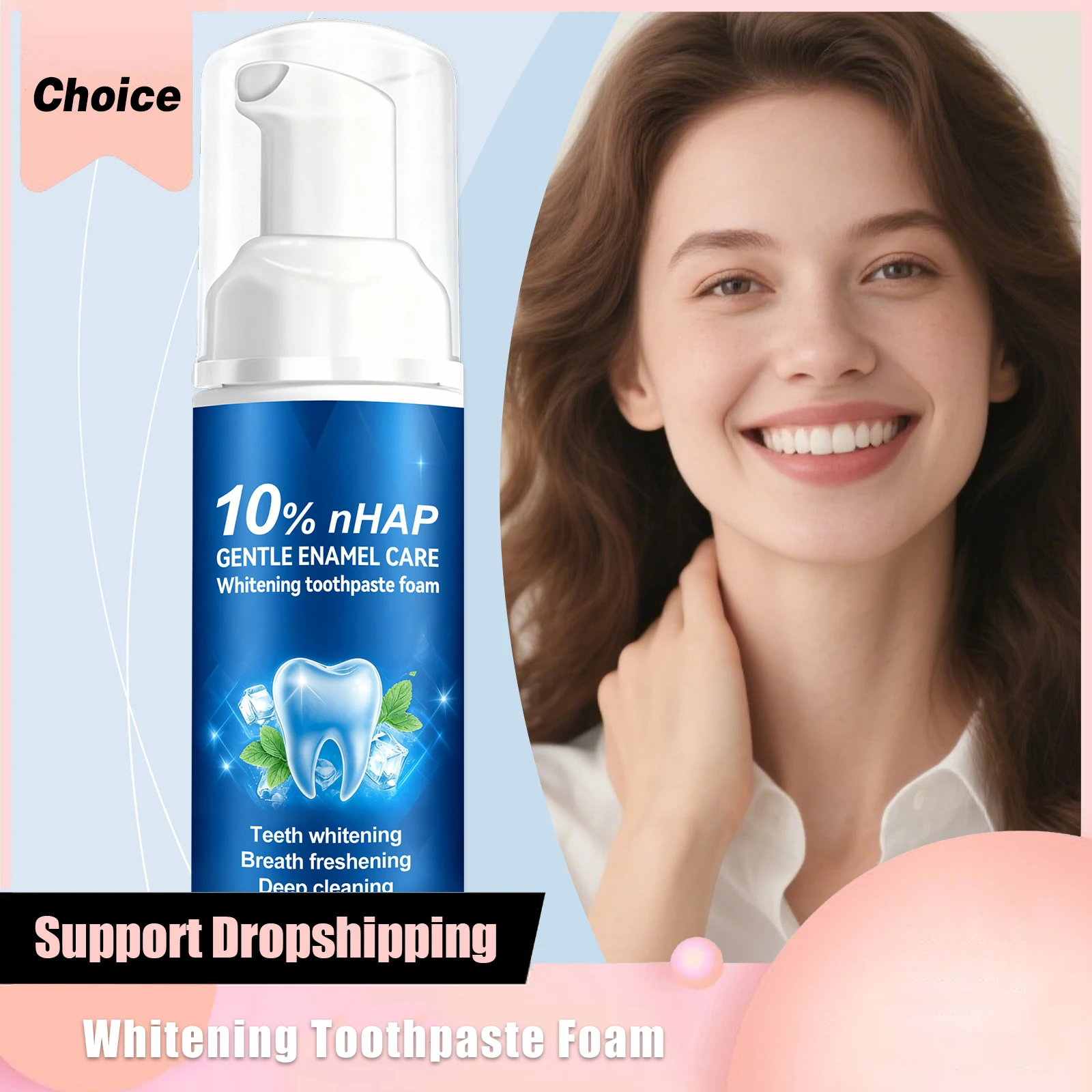 

Whitening Teeth Cleaning Mousse Removal Yellow Stains Fresh Breath Deeply Clean Dental Bleaching Oral Hygiene Menthol Toothpaste