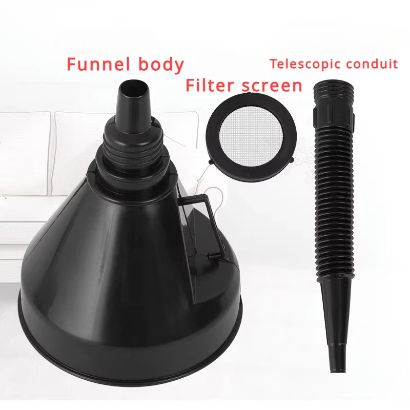 Engine Refueling Funnel with Filter for Car Motorcycle Truck Oil Gasoline Filling Strainer Extension Pipe Hose Funnels Tool