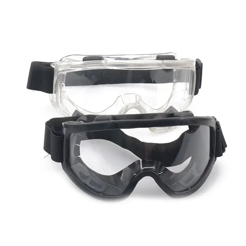 Large Frame Finished Protective Goggles Transparent/black Anti Fog and Translucent Glasses Anti Impact PC Eyeglass Lenses