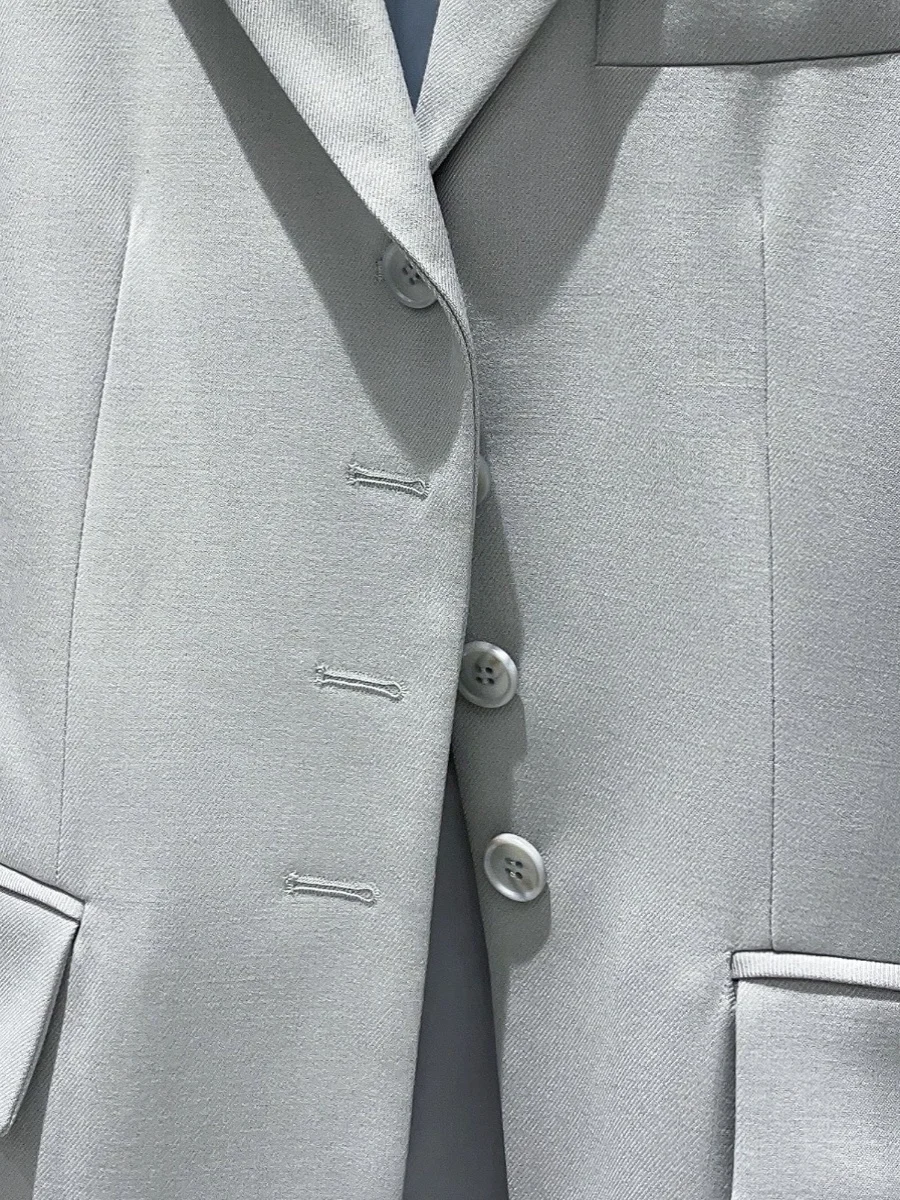 

Authentic WEI One Pure Vintage Suit Spring 2025 New Arrival Button up Straight Leg Commute Sle Long Sve