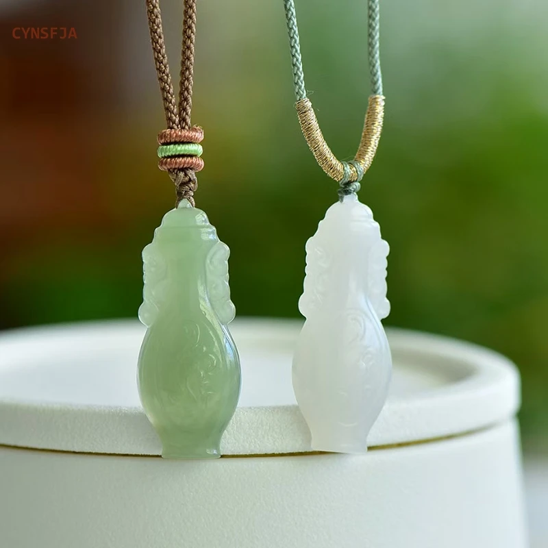 

CYNSFJA New Real Certified Natural Hetian Nephrite Unisex Lucky Amulets Peace Wealth Jade Pendant Charms High Quality Bless Gift