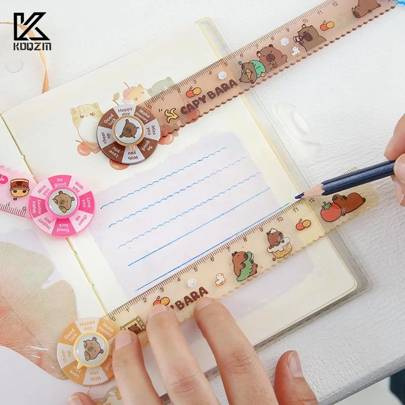 

Cartoon Capybara Cute Animal Plastic Straight Rulers Stationery Supplies Accessories Student Prize Children's Day Gift