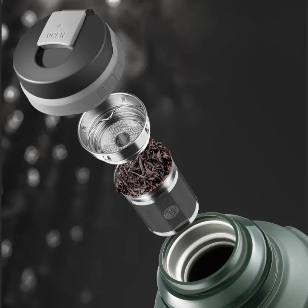 

Дорожная термобутылка для воды из нержавеющей стали 316, большая емкость, складная ручка, термос для кемпинга с герметичным фильтром для чая