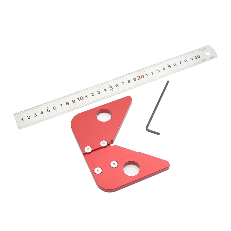 Round Center Scribe Center Finder Line Gauge Carpenter Woodworking Ruler 45 Degrees Angle Line Caliber Marking Ruler