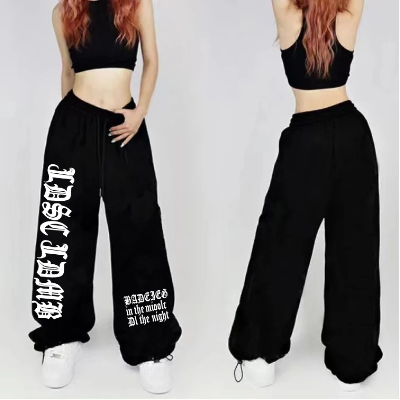 2024 Spring Summer New Sports Pants for Women American Street Trendy Wide Leg Pants Women Fun Print Design Woman Trousers