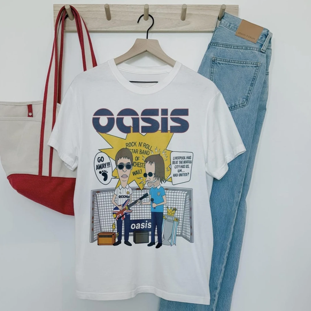O-Oasis Rock Band T-Shirts for Men Women British Music Albums Vintage Tees Crew Neck Short Sleeve T Shirt Clothing Tops