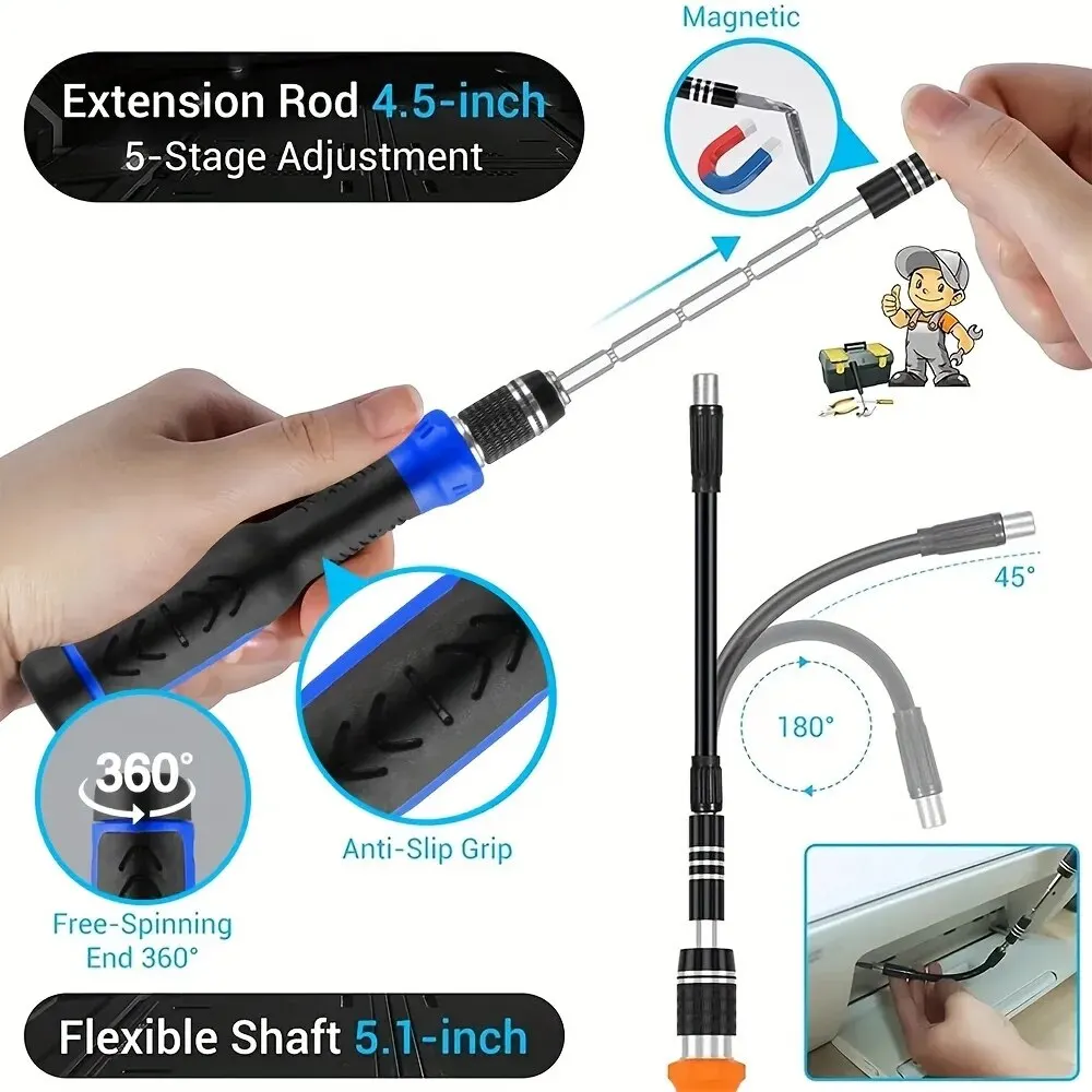 160 in 1 Precision Screwdriver Set Multi- Repair Tool Kit  Screwdriver Bits with Cleaning Brush Tweezers Pry