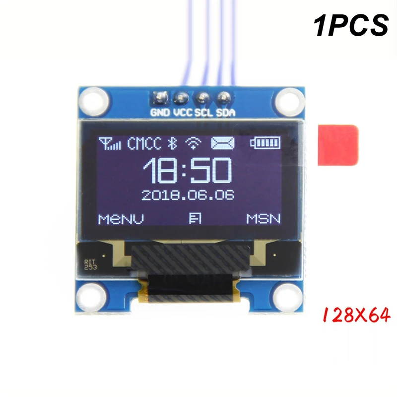 New 2026 1/4Pcs 0.96 Inch OLED I2C IIC Display Module SSD1315 12864 128x64 SSD1306 Self-Luminous LCD Screen Board for Arduino