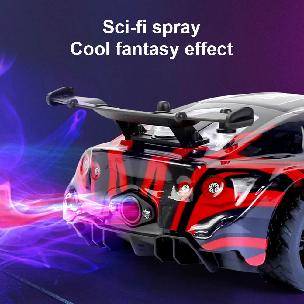 2.4GHz RC Car GTR Spray Light Toy Radio Remote Control Racing Buggy 4WD Drift Climb Off-road Gift Model Vehicle For Kids Gifts
