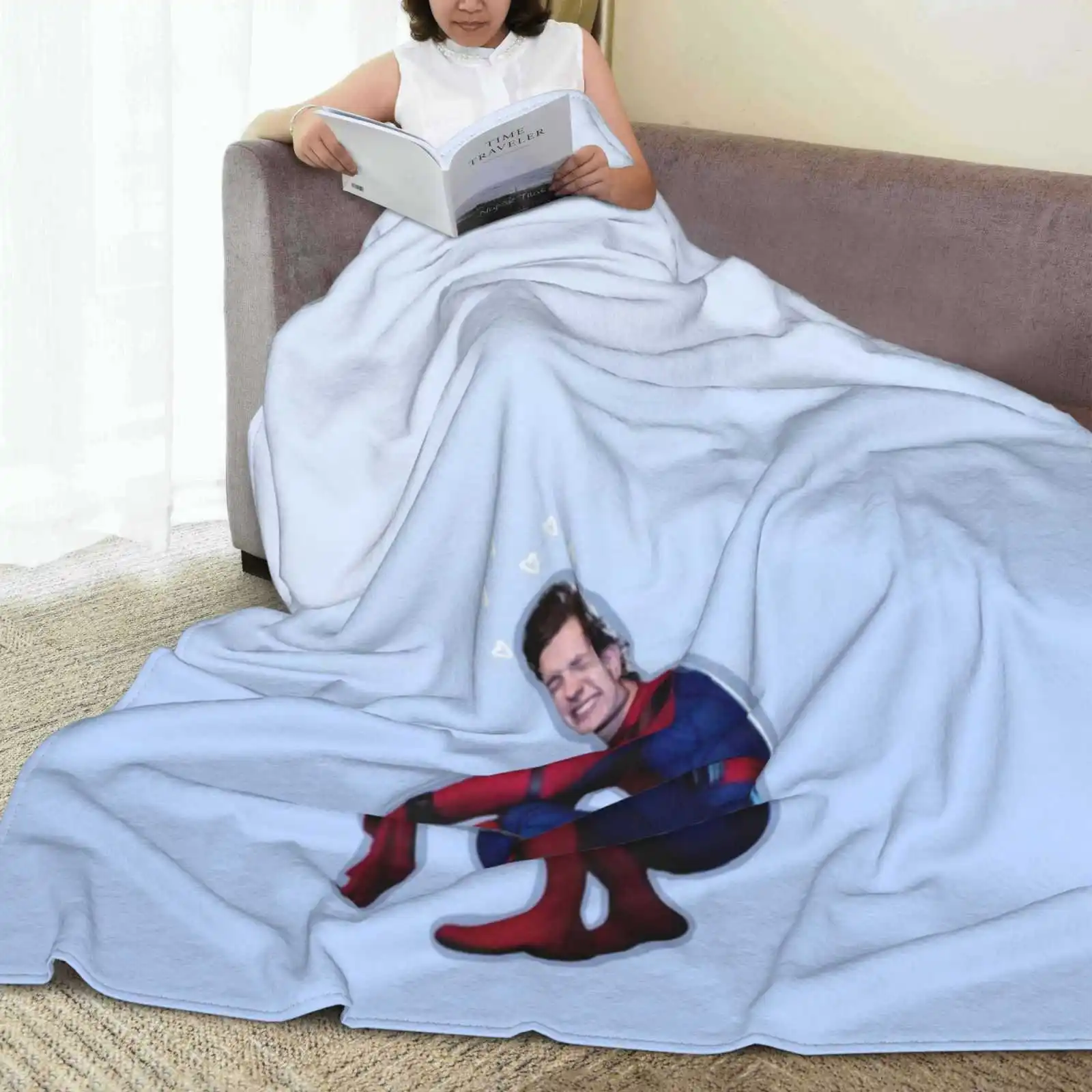 Tom / Peter W Hearts Super Warm Soft Blankets Throw On Sofa/Bed/Travel Homecoming Peter Parker Tom Holland image 6