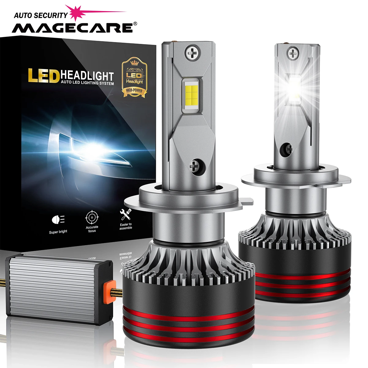 

Суперяркие светодиодные лампы H7 для фар, H1/H4/H11/9005/HB3/9006/HB4, CANBUS, Plug&Play, IP68 водонепроницаемые, 6000K белый свет, для автомобиля