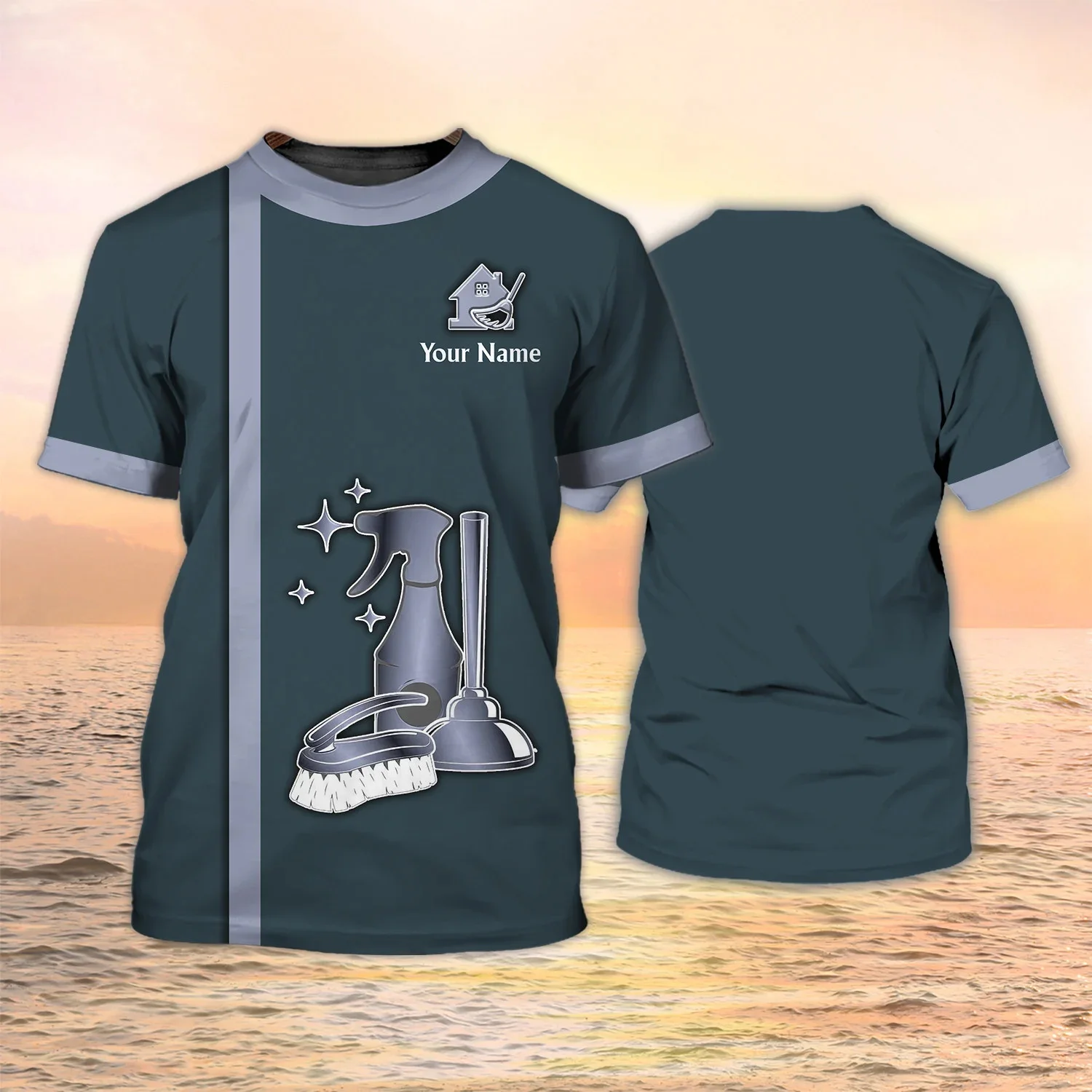 PLstar Cosmos Newest Summer Men‘s T-shirt Housekeeping Tools Custom 3D Printed t shirt Unisex Casual Tshirt Maid Uniform DW104