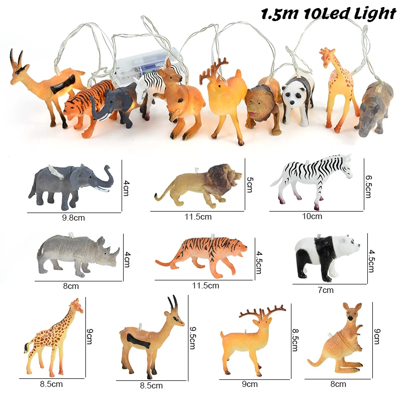 1.5M 10LED Safari Animal String Light Kids Jungle Dinosaur Birthday Party Decoration Christmas Fairy Light Garland New Year Gift