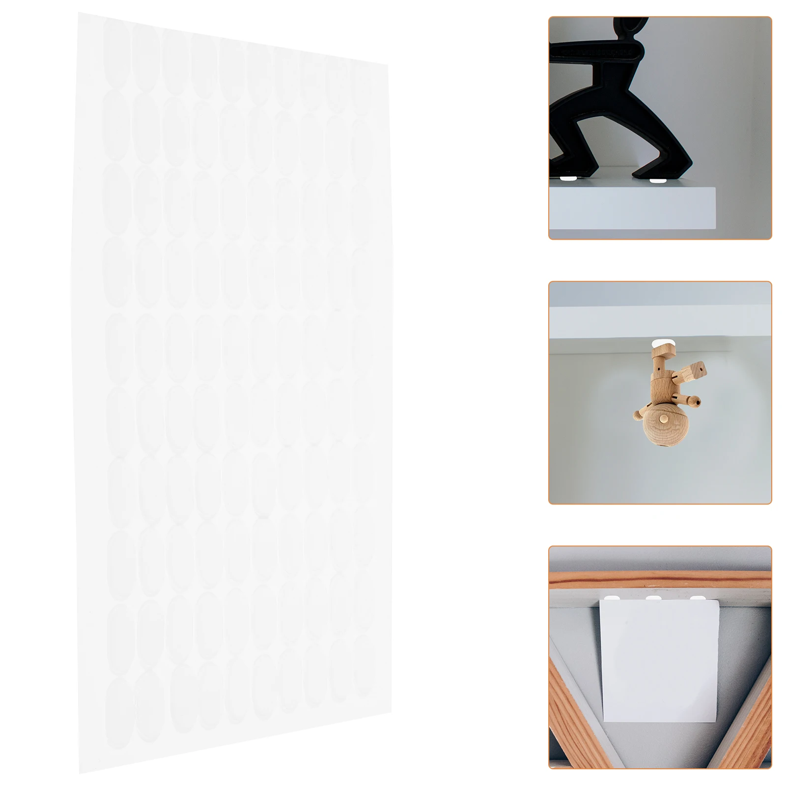 

500 Pcs Transparent Clear Adhesive Removable Double Sided Sticky Wall Mount Tack for Bathroom Accessories Hanging Securely