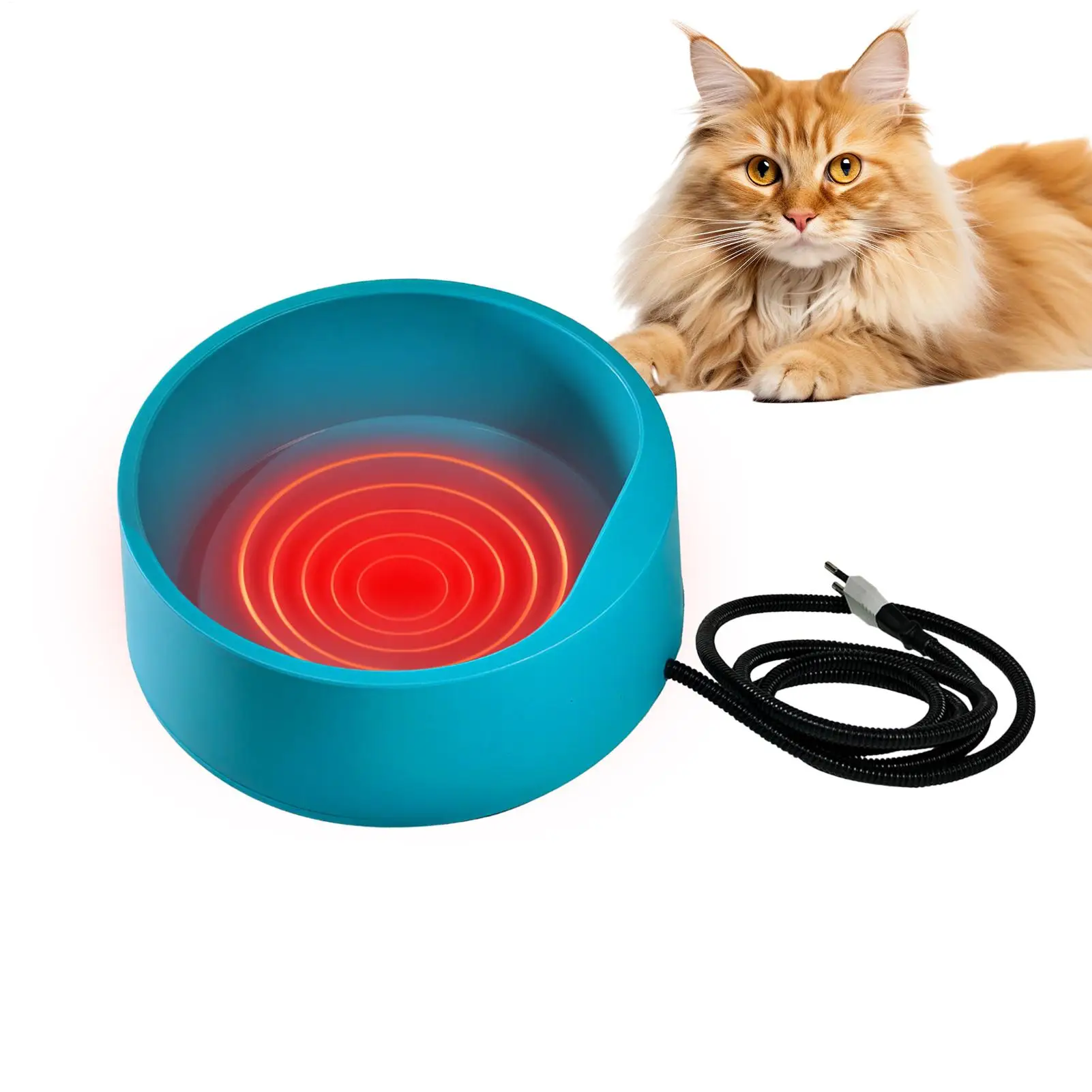 

Heated Pet Water Bowl Plug in Drinker Warming Dish Water Heated Bowl Outdoor Heated Dog Dish Provides Drinkable Water in Winter