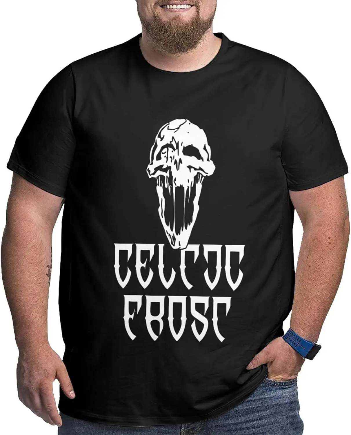 Man's T Shirt Celtic Frost Logo Big Size Short Sleeve Tops Fashion Large Size Tee Black