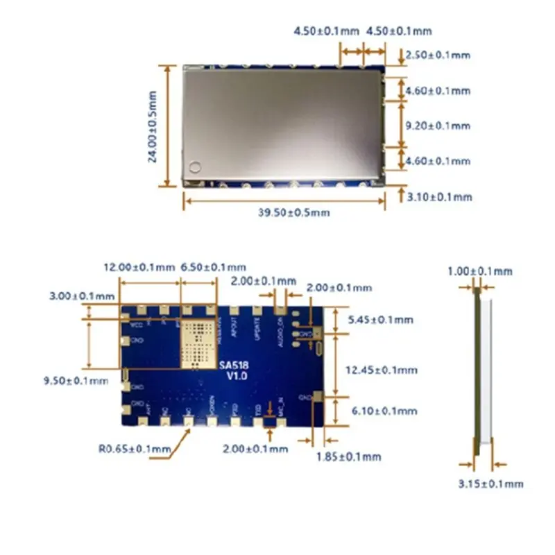 【Price Drop !!】SA518 1W UV Dual Frequency Walkie Talkie Module 2PC- Supports Wireless Data And Voice Transmission