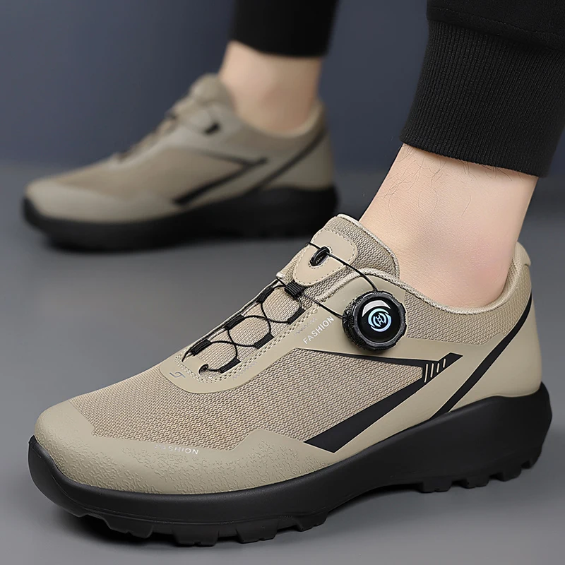 

Мужская обувь, осенняя дышащая обувь, походная обувь с сеткой против запаха, кроссовки без шнуровки, повседневная спортивная обувь с сеткой на мягкой подошве