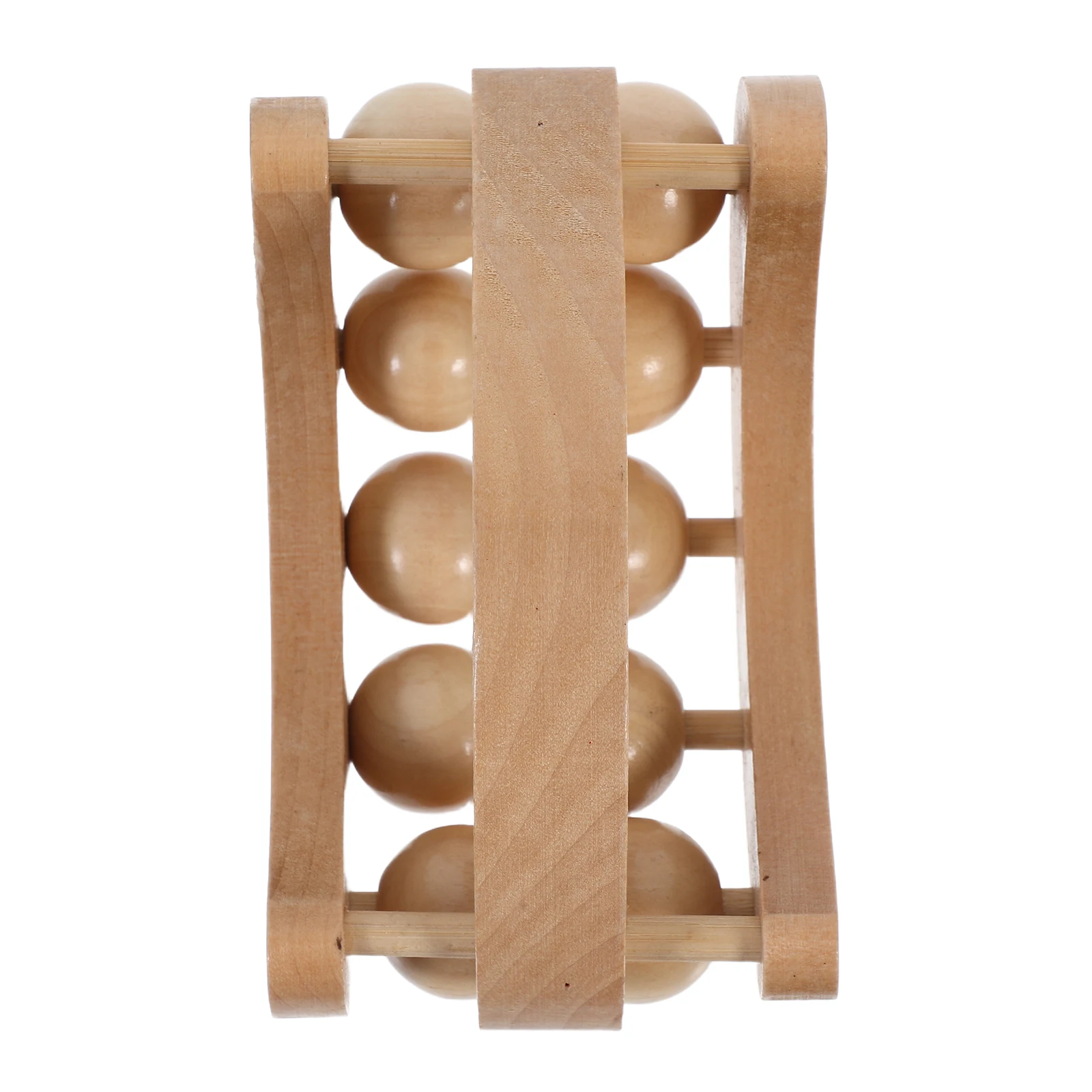 

Wooden Dual Row 10 Bead Handheld Massage Tool for Back Muscle Relaxation Manual Portable Therapy for Home Office Travel